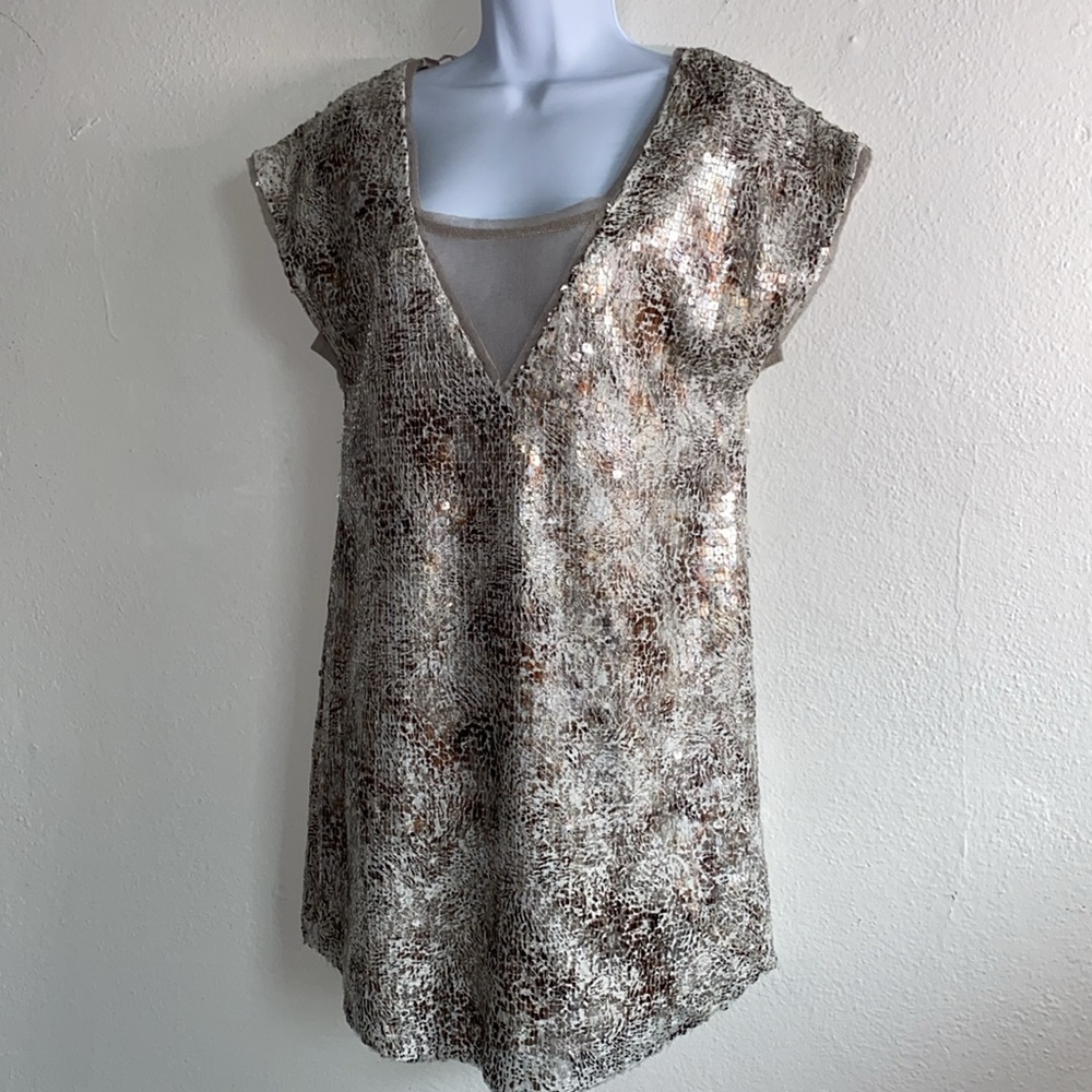 Free People Shattered Glass Midnight Dreamer Sequin Dress.